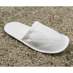Παντόφλες κλειστές μπουρνουζέ ξενοδοχειακού τύπου με πάχος σόλας 3mm σε λευκό χρώμα