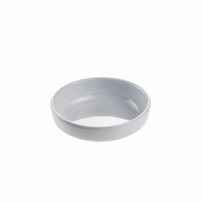 Μικρό στρόγγυλο πιάτο από μελαμίνη σε λευκό χρώμα Φ9x2.5cm Ιταλικής κατασκευής Leone
