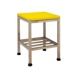 Πάγκοs ανθεκτικής ανοξείδωτης κατασκευής διαστάσεων 60x90x90cm με κίτρινη πλάκα κοπής πολυαιθυλενίου πάχους 5cm