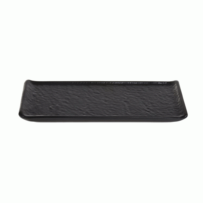 Ανάγλυφη πιατέλα σερβιρίσματος σε μαύρο χρώμα Stoneware 24.6x10.2x1.7cm σειρά AFRICA Ιταλικής κατασκευής TABLE TALES