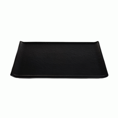 Ανάγλυφη πιατέλα σερβιρίσματος σε μαύρο χρώμα Stoneware 24.4x17x1.7cm σειρά AFRICA Ιταλικής κατασκευής TABLE TALES