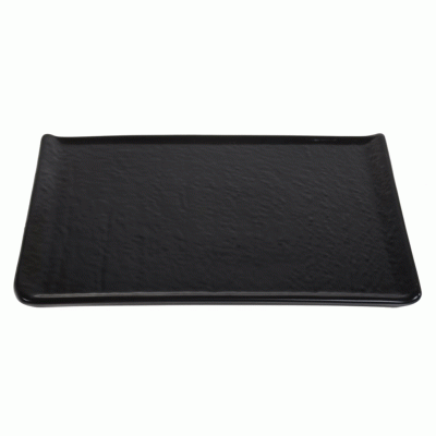 Ανάγλυφη πιατέλα σερβιρίσματος σε μαύρο χρώμα Stoneware 30.3x20.9x2.1cm σειρά AFRICA Ιταλικής κατασκευής TABLE TALES