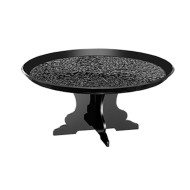 Μοντέρνο Cake Stand Plexiglass διαστάσεων Φ25x10εκ. σε απόχρωση High Gloss μαύρο GARIBALDI