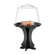 Μοντέρνο Cake Stand Plexiglass διαστάσεων Φ25x22εκ. High Gloss μαύρο GARIBALDI