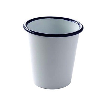 Ποτήρι εμαγιέ, στοιβαζόμενο, λευκό με μπλε ρίγα , 40cl, 9x12cm, HENDI
