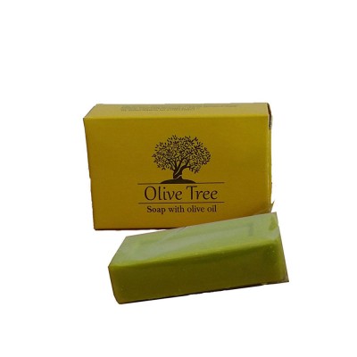 Σαπούνι ελαιόλαδου παραλληλόγραμμο 25gr σε ζελατίνα και σε χάρτινο κουτί σειρά Olive tree