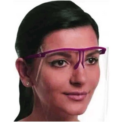 Προσωπίδα προστασίας τύπου γυαλιών με αποσπώμενο σκελετό σε σκούρο ροζ χρώμα