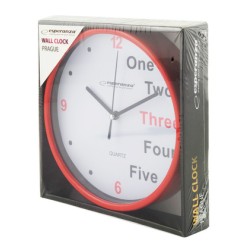 Ρολόι τοίχου Prague EHC014R διαμέτρου 20cm σε κόκκινο χρώμα ESPERANZA