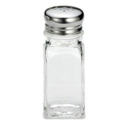 Αλατιέρα-πιπεριέρα γυάλινη με ατσάλινη κεφαλή DINOX