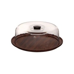 Τουρτιέρα πλαστική με καπάκι καφέ διαστάσεων 23x23x10cm Τουρτιέρα πλαστική με καπάκι καφέ διαστάσεων 23x23x10cm