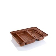 Πιατοθήκη πολυστηρένια διαστάσεων 46x35.5x7,5cm σε καφέ χρώμα