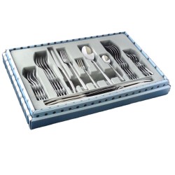 Dinox Faro σετ μαχαιροπίρουνα σε χρώμα ασημί ανοξείδωτα 30τμχ με βαλίτσα