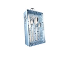 Dinox Faro σετ μαχαιροπίρουνα σε ασημί χρώμα ανοξείδωτα 24 τεμάχια