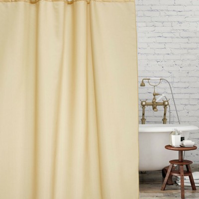 Αδιάβροχη υφασμάτινη κουρτίνα μπάνιου LUX με κρίκους σε μπεζ χρώμα 220x180cm 560gr