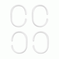 Κρίκοι κουρτίνας μπάνιου πλαστικοί σε λευκό χρώμα πακέτο 12 τεμαχίων