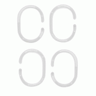 Κρίκοι κουρτίνας μπάνιου πλαστικοί διαφανείς πακέτο 12 τεμαχίων