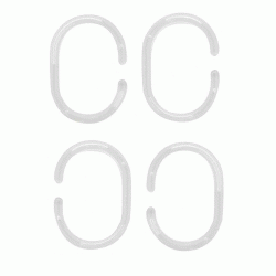 Κρίκοι κουρτίνας μπάνιου πλαστικοί διαφανείς πακέτο 12 τεμαχίων