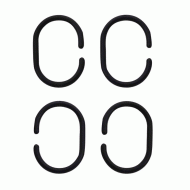 Κρίκοι κουρτίνας μπάνιου πλαστικοί μαύροι σε πακέτο 12 τεμαχίων