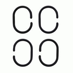 Κρίκοι κουρτίνας μπάνιου πλαστικοί μαύροι σε πακέτο 12 τεμαχίων