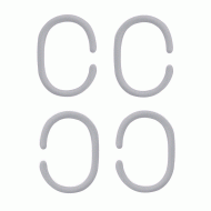 Κρίκοι κουρτίνας μπάνιου πλαστικοί 4x6cm χρωμίου σε πακέτο 12 τεμαχίων