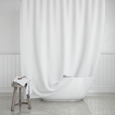 Κουρτίνα μπάνιου KLIMA αδιάβροχη πολυεστερική διαστάσεων 180x200cm σε λευκό χρώμα