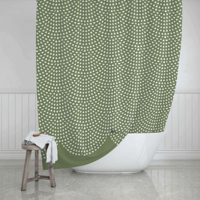 Κουρτίνα μπάνιου αδιάβροχη Olive series πολυεστερική διαστάσεων 180x200cm σε λαδί χρώμα