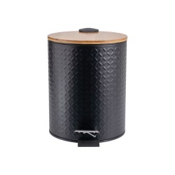 Χαρτοδοχείο μπάνιου με κλείσιμο Soft close χωρητικότητας 5lt σε μαύρο χρώμα της σειράς BAMBOO ESSENTIALS Estia Χαρτοδοχείο μπάνιου με κλείσιμο Soft close χωρητικότητας 5lt σε μαύρο χρώμα της σειράς BAMBOO ESSENTIALS Estia