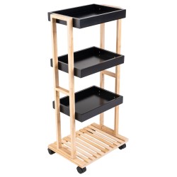 Τρόλλει κουζίνας Bamboo Essentials 4 επιπέδων διαστάσεων 40x30x88cm σε χρώμα μαύρο Τρόλλει κουζίνας Bamboo Essentials 4 επιπέδων διαστάσεων 40x30x88cm σε χρώμα μαύρο