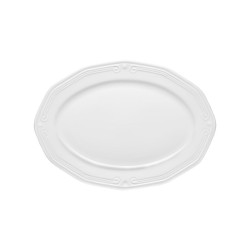 Πιατέλα οβάλ ΟΒΑΛ Athénée πορσελάνινη ανάγλυφη 25cm White