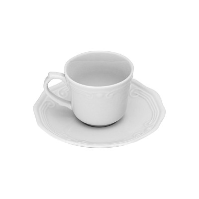 Φλιτζάνι του καφέ Athénée πορσελάνινο ανάγλυφο 100ml σε χρώμα λευκό