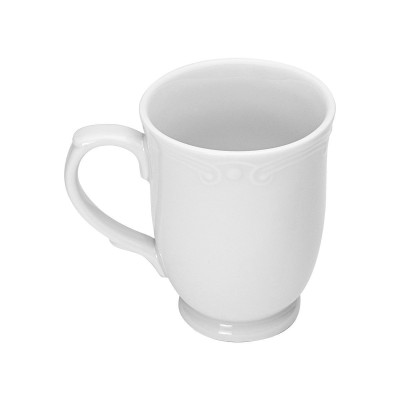 Κούπα του καφέ Athénée πορσελάνινη ανάγλυφη 340ml σε λευκό χρώμα
