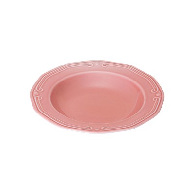 Πιάτο βαθύ Athénée πορσελάνινο ανάγλυφο διαμέτρου 23cm σε χρώμα ροζ
