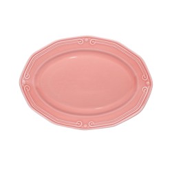 Πιατέλα οβάλ ΟΒΑΛ Athénée πορσελάνινη ανάγλυφη 36cm Rose