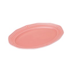 Πιατέλα οβάλ ΟΒΑΛ Athénée πορσελάνινη ανάγλυφη 36cm Rose