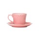Φλιτζάνι του καφέ Athénée πορσελάνινο ανάγλυφο 100ml σε ροζ χρώμα