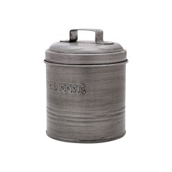 Δοχείο αποθήκευσης καφέ μεταλλικό διαστάσεων 11x11x14cm με αεροστεγές καπάκι Estia