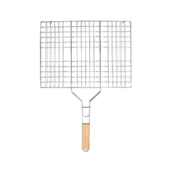 Σχάρα ψησίματος BARBEQUE μεταλλική διαστάσεων 49x30cm με ξύλινη λαβή