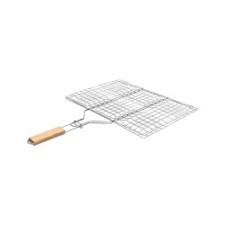 Σχάρα ψησίματος BARBEQUE μεταλλική διαστάσεων 49x30cm με ξύλινη λαβή
