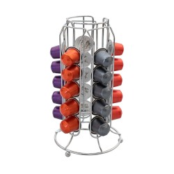 Βάση για κάψουλες NESPRESSO μεταλλική inox διαστάσεων 12.7x25.5cm Estia