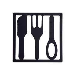 Βάση μαγειρικού σκεύους METAL BLACK  σε μαύρο χρώμα διαστάσεων 20x20cm Estia