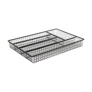 Θήκη οργάνωσης συρταριού ιδανική για  μαχαιροπήρουνα μεταλλική σε μαύρο χρώμα METAL BLACK διαστάσεων 36x26cm Estia