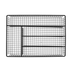 Θήκη οργάνωσης συρταριού ιδανική για  μαχαιροπήρουνα μεταλλική σε μαύρο χρώμα METAL BLACK διαστάσεων 36x26cm Estia