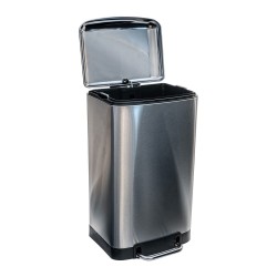 Κάδος απορριμμάτων Soft close ορθογώνιος με χωρητικότητα 30lt ματ inox
