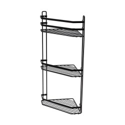 Εταζέρα Elegant μεταλλική γωνιακή 3 θέσεων διαστάσεων 54x28x18cm σε μαύρο χρώμα