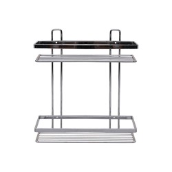 Εταζέρα ELEGANT χρωμίου μεταλλική ίδια 2 θέσεων διαστάσεων 27x25x12.5cm 