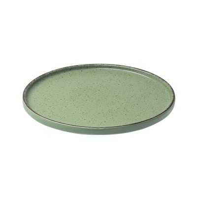 Πιάτο ρηχό κάθετο Terra green σε πράσινο χρώμα από πορσελάνη διαμέτρου 21cm