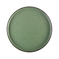 Πιάτο ρηχό κάθετο Terra green σε πράσινο χρώμα από πορσελάνη διαμέτρου 21cm
