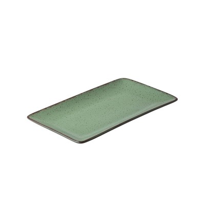 Πιατέλα ορθογώνιο Terra green πορσελάνινη διαστάσεων 21x10.5cm