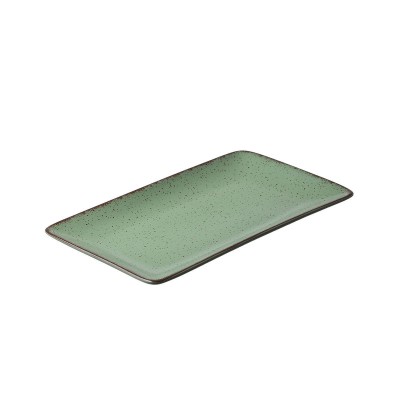 Πιατέλα ορθογώνια Terra green πορσελάνινη διαστάσεων 31x21cm