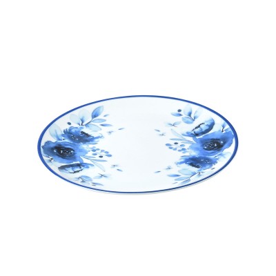 Πιάτο ρηχό Blue rose πορσελάνινο διαμέτρου 20cm
